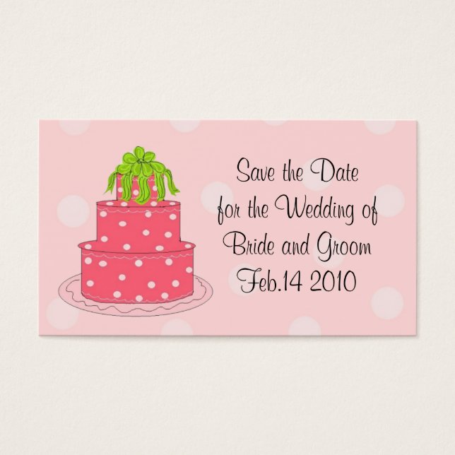 Rosa Hochzeitstorte Save the Date (Vorderseite)