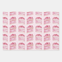 Rosa Hochzeitstorte Zitronen Laternen Junggesellin Geschenkpapier Set