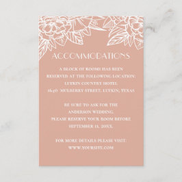 Rosa Hochzeitsunterkünfte. Einzelheiten zur QR Begleitkarte