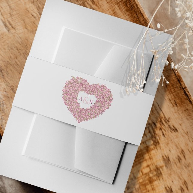 Rosa Hochzeittulips Blume Einladungsbanderole (Von Creator hochgeladen)