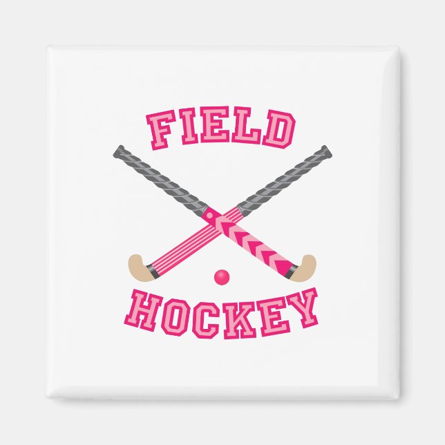 Rosa Hockey-Logo Magnet (Vorne)