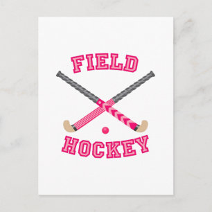 Rosa Hockey-Logo Postkarte