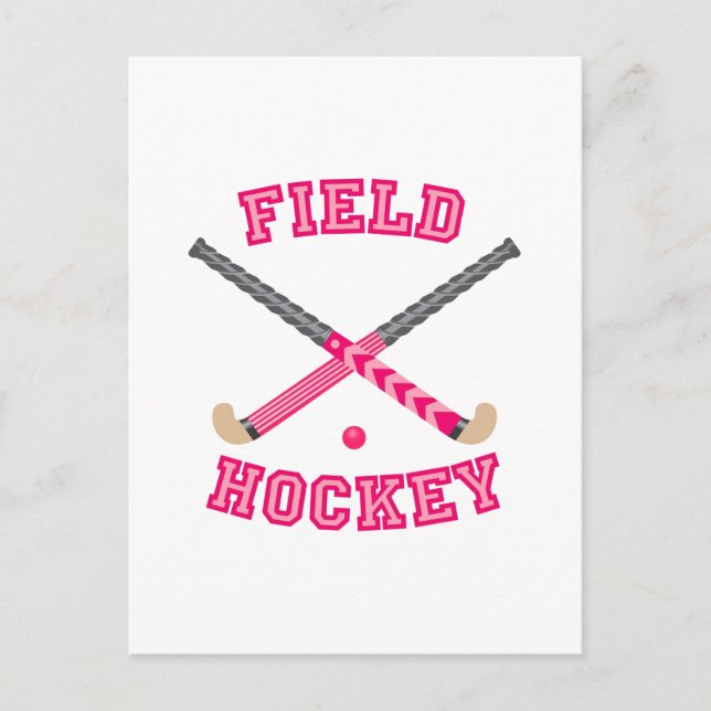 Rosa Hockey-Logo Postkarte (Vorderseite)