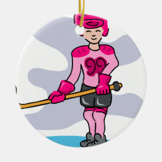 Rosa Hockeymädchen 99 Keramikornament