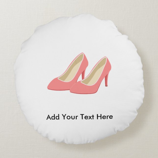 Rosa hoher Heels - elegante Fünfzigerjahre Girly Rundes Kissen (Rückseite)