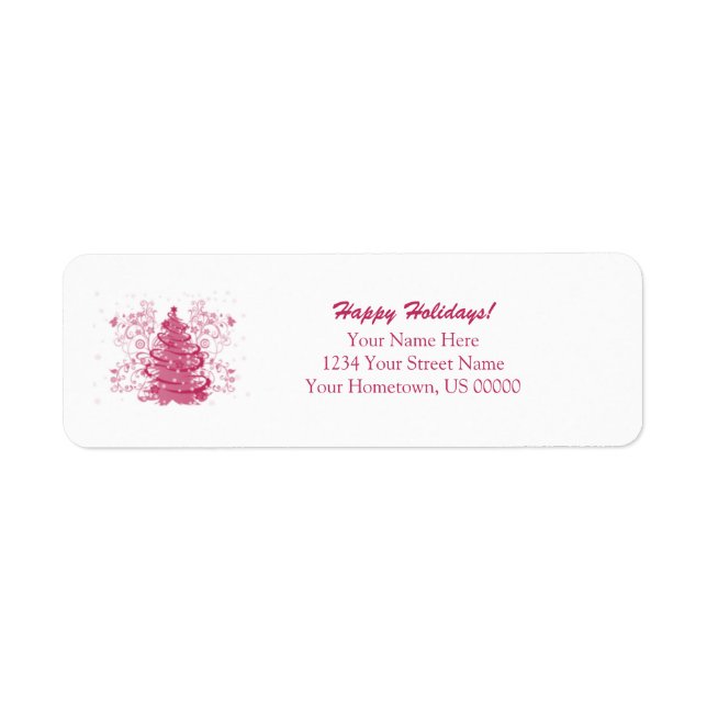 Rosa Holiday Tree Return Labels (Vorne)