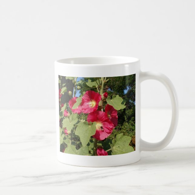 Rosa Hollyhock Kaffeetasse (Rechts)