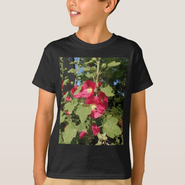 Rosa Hollyhock T-Shirt (Vorderseite)