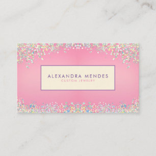 Rosa Holographic Glitzer Background Trendy Visitenkarte