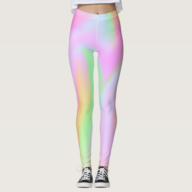 Rosa Holographische Rainbow-Leggings Leggings (Vorderseite)