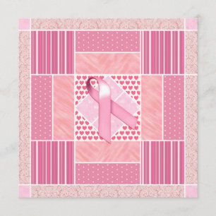 Rosa Hommage an Brustkrebs-Überlebende Quilt Einladung