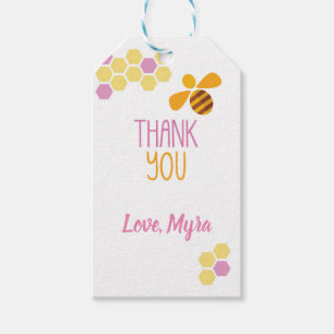 Rosa Honey Bee Gift Tag Geschenkanhänger