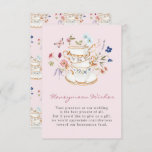 Rosa Honeymoon wünscht Card Begleitkarte<br><div class="desc">Mit unserer Honeymoon Wishcard können Sie mit unserer Blush Pink Bridal Tea Honeymoon Wunschkarte Herzliche Wünsche erfassen. Die Karte mit wunderschönen Aquarellblumen und zarten Teetassen ist der ideale Ort für die Gäste, ihre Hoffnungen und Träume für die Flitterwochen zu teilen. Der rot-rosa Hintergrund und das durchsichtige Design sorgen dafür, dass...</div>