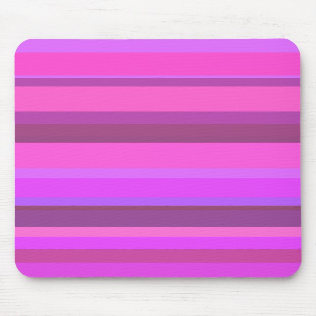 Rosa horizontale Streifen Mousepad (Vorne)