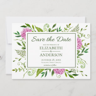 Rosa Hortensie Save The Date