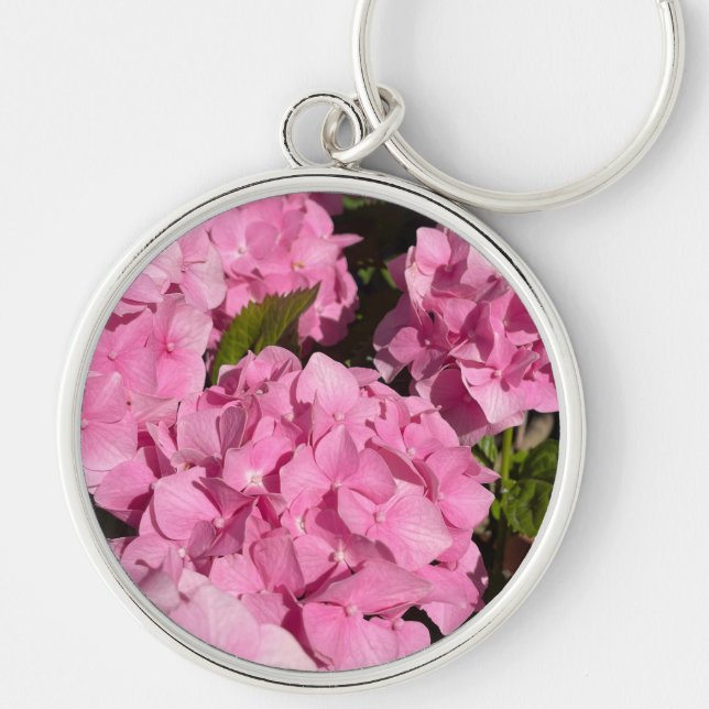  Rosa Hortensie Schlüsselanhänger (Vorne)