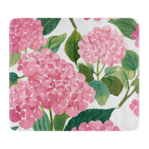 Rosa Hortensie Wasserfarbe Floral Küste Schneidebrett