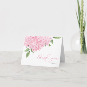 Rosa Hortensien Aquarellblumen Dankeskarte