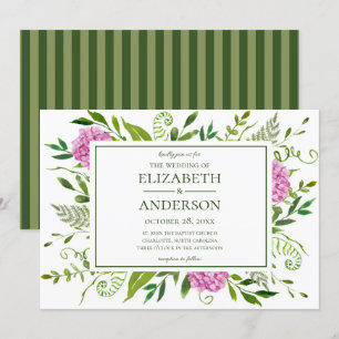 Rosa Hortensien-Hochzeit Einladung