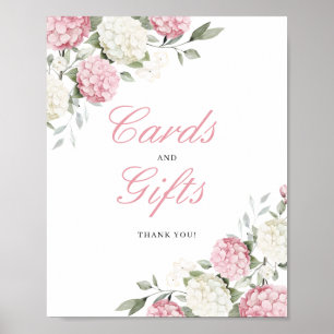 Rosa Hortensien-Karten & Geschenke Hochzeitsschild Poster