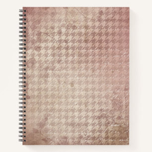 Rosa Houndstooth Elegantes neutrales Tagebuch