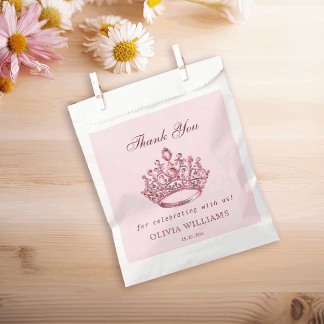 Rosa Hübsche Prinzessin Crown Geburtstagskarte Geschenktütchen (Von Creator hochgeladen)