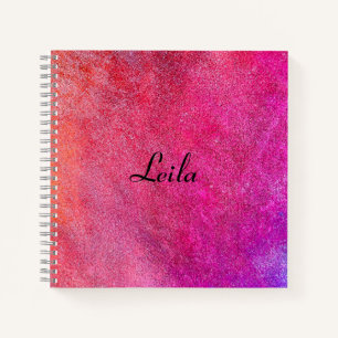Rosa hübsches Glitter-Name-Notizbuch Notizbuch