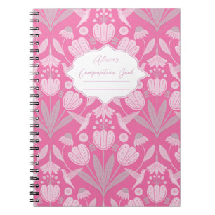 Rosa Hummingbird Coquette Personalisiert Notizblock