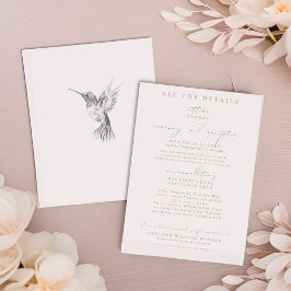 Rosa Hummingbird Hochzeitskarten Einladung