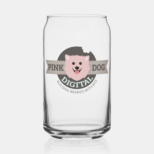 Rosa Hund Digital Dose Glas (Vorderseite)