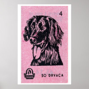 Rosa Hund - Matchbox-Druck - Ästhetische Wandkunst Poster