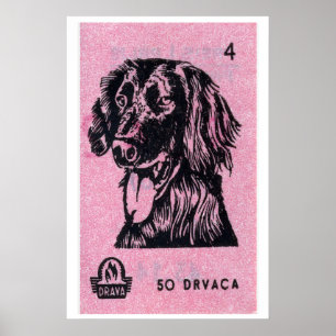 Rosa Hund - Matchbox-Druck - Ästhetische Wandkunst Poster