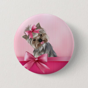 Rosa Hündchen Yorkshire-Terrier Prinzessin-Yorkie Button