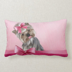 Rosa Hündchen Yorkshire-Terrier Prinzessin-Yorkie Lendenkissen