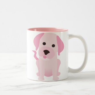 Rosa Hündchen Zweifarbige Tasse