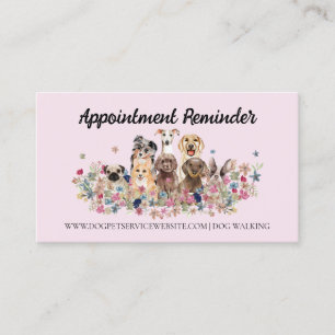 Rosa Hundefriseur Pet Care Tierarzttermin Visitenkarte