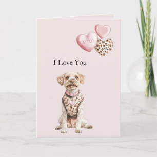 Rosa Hundeherzen Liebe Karte