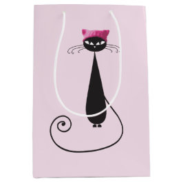 Rosa Hut-Miezekatze-Katze Mittlere Geschenktüte