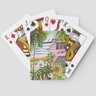 Rosa Hütte an der Bucht I Spielkarten