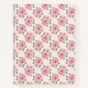 Rosa Hütte Rose Blume Vintage Muster Notizbuch