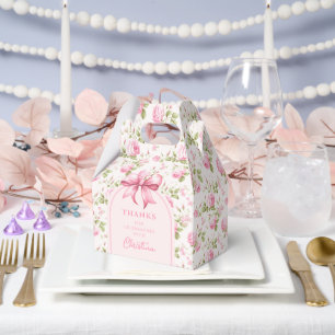 Rosa Hütte Rose mit Bow Coquette   Vielen Dank Geschenkschachtel