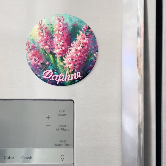Rosa Hyazinthen Hyazinthe Personalisierte Blumenge Magnet (In Situ (Kühlschrank))