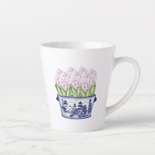Rosa Hyazinthen im Chinoiserie-Pflanzkübel aus Ker Milchtasse
