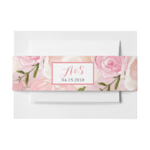 Rosa Hydrangea Bläserbauch Einladungsbanderole