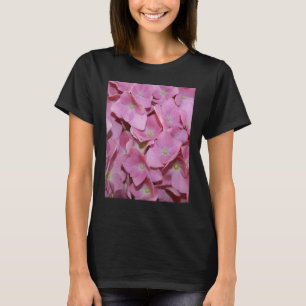 Rosa Hydrangea-Blume Nah T-Shirt