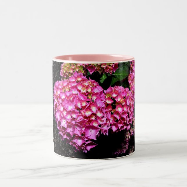Rosa Hydrangea-Blume Zweifarbige Tasse (Mittel)