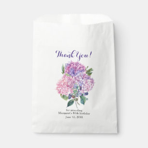 Rosa Hydrangea-Blumen80. Geburtstag danken Ihnen Geschenktütchen