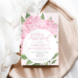 Rosa Hydrangea Blumen Circle Frame Geburtstagspart Einladung