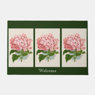 Rosa Hydrangea-Blumen-Willkommens-Auswahl-Farbe Fußmatte