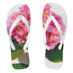 Rosa Hydrangea Rosa Blume Flip Flops